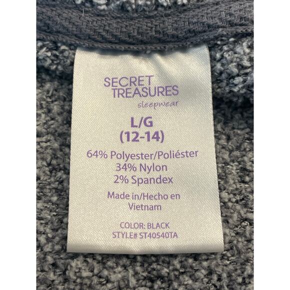 Secret Treasures Ladies gray cozy pajama sweatshirt top L - Picture 3 of 9